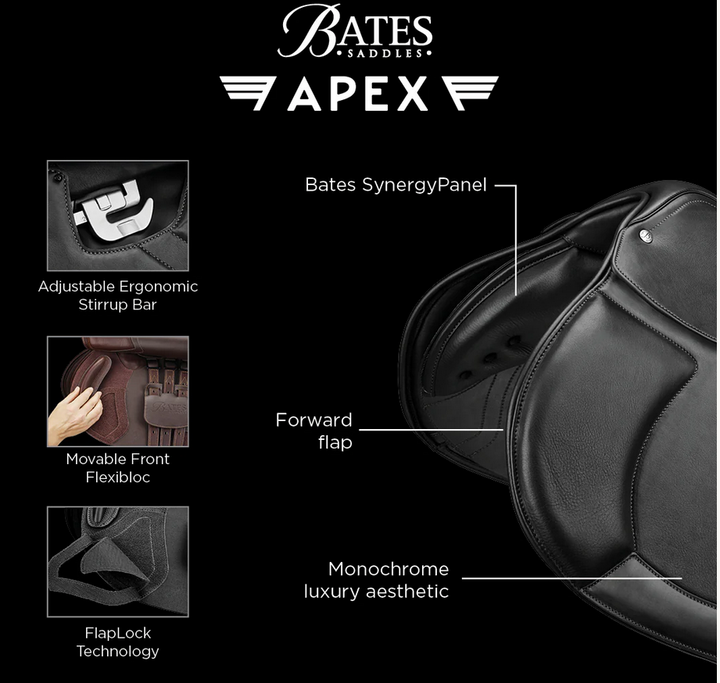 Bates Apex Jumping Saddle Cair Classic Brown [:42cm 16.5"]