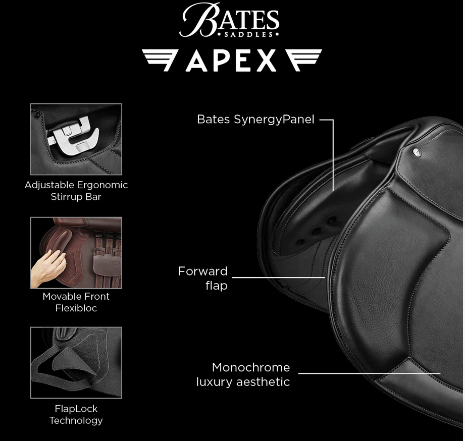 Bates Apex Jumping Saddle Cair Classic Brown [:42cm 16.5"]