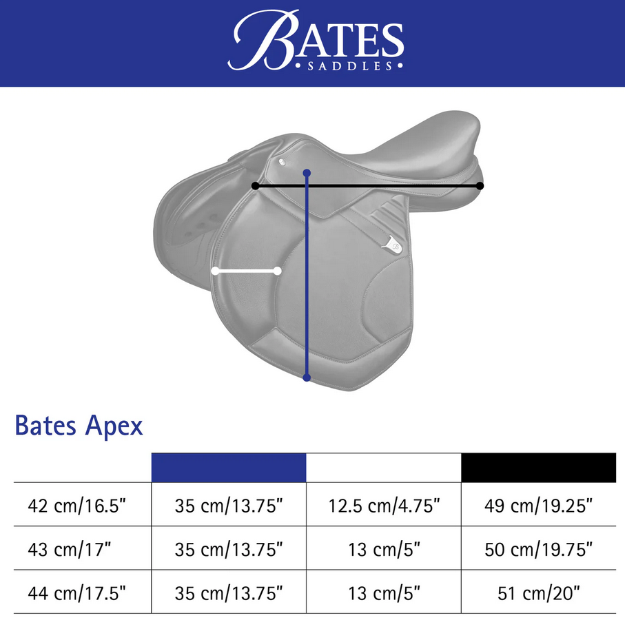 Bates Apex Jumping Saddle Cair Classic Brown [:42cm 16.5"]