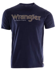 Tee Shirt Wrangler Ryder Logo Short Sleeve Navy Mens [:medium]