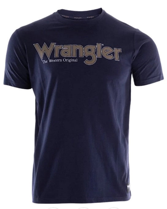 Tee Shirt Wrangler Ryder Logo Short Sleeve Navy Mens [:medium]