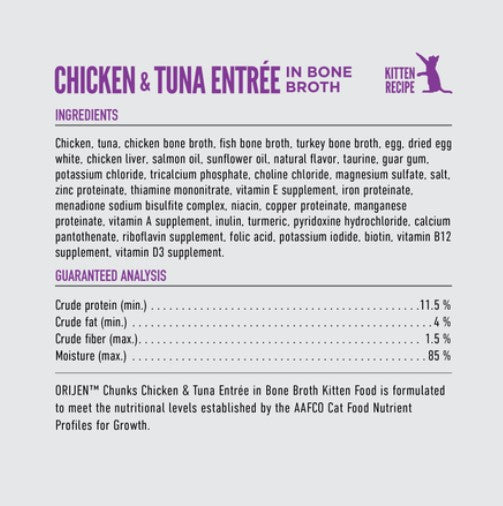Orijen Cat Can Kitten Chunks & Shreds Chicken & Tuna Entree 85gm