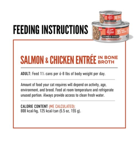 Orijen Cat Can Chunks & Shreds Salmon & Chicken Entree 155gm