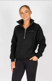 Sweater Bare Equestrian Teddy Quarter Zip Black Ladies [:small]