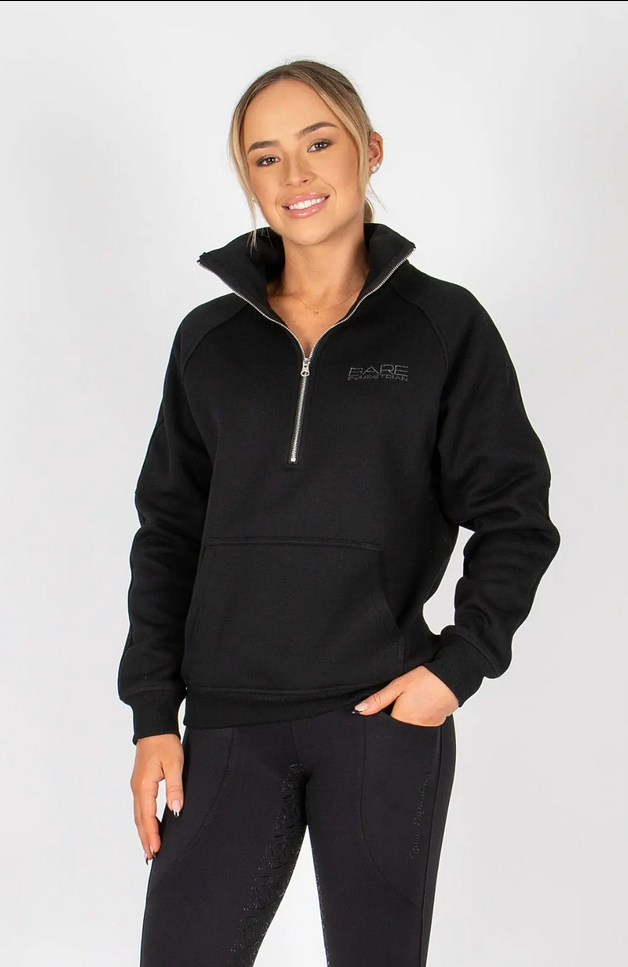 Sweater Bare Equestrian Teddy Quarter Zip Black Ladies [:small]