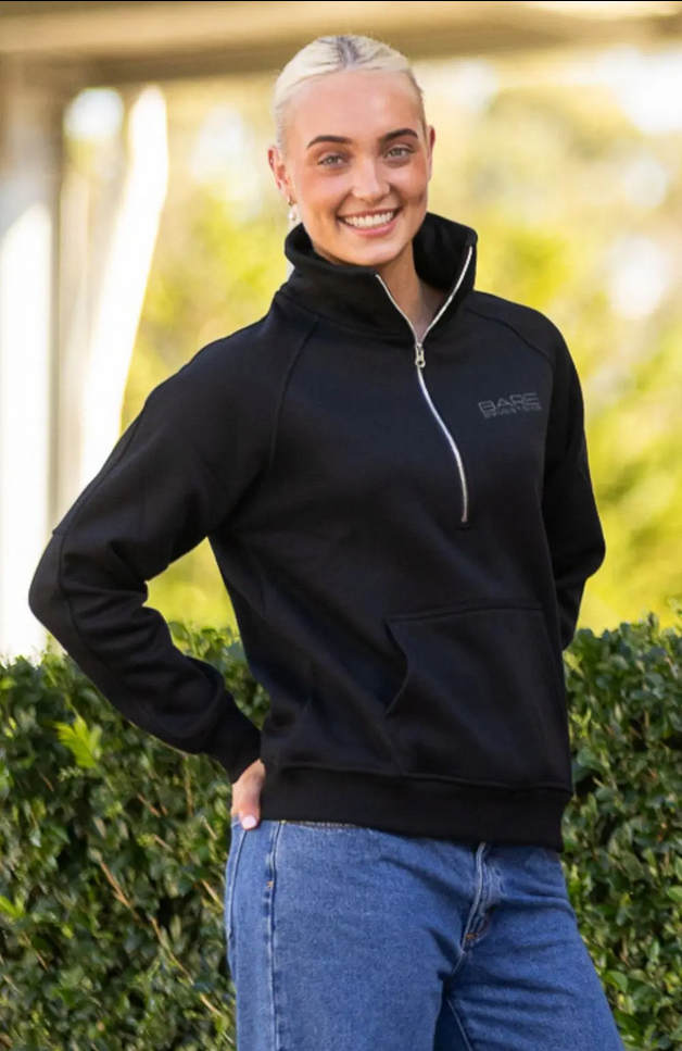 Sweater Bare Equestrian Teddy Quarter Zip Black Ladies [:small]