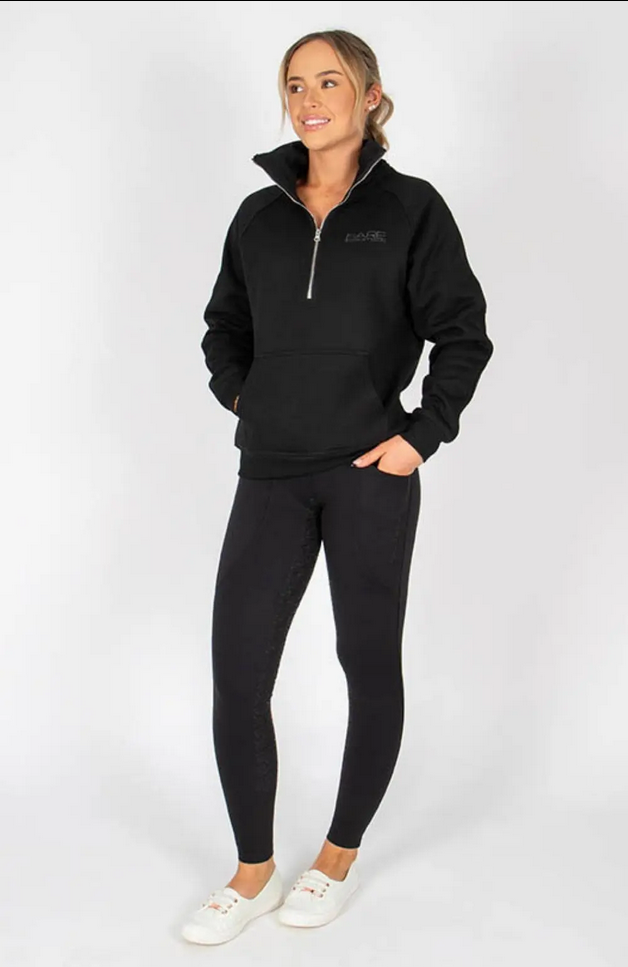 Sweater Bare Equestrian Teddy Quarter Zip Black Ladies [:small]