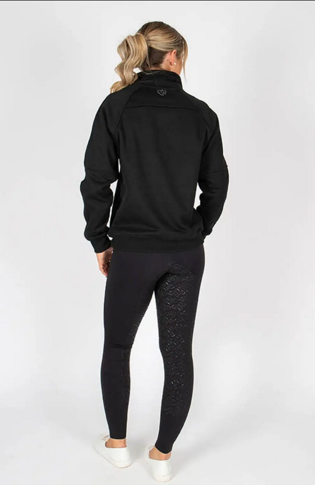 Sweater Bare Equestrian Teddy Quarter Zip Black Ladies [:small]