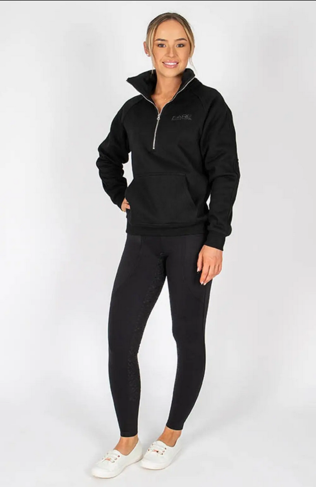 Sweater Bare Equestrian Teddy Quarter Zip Black Ladies [:small]