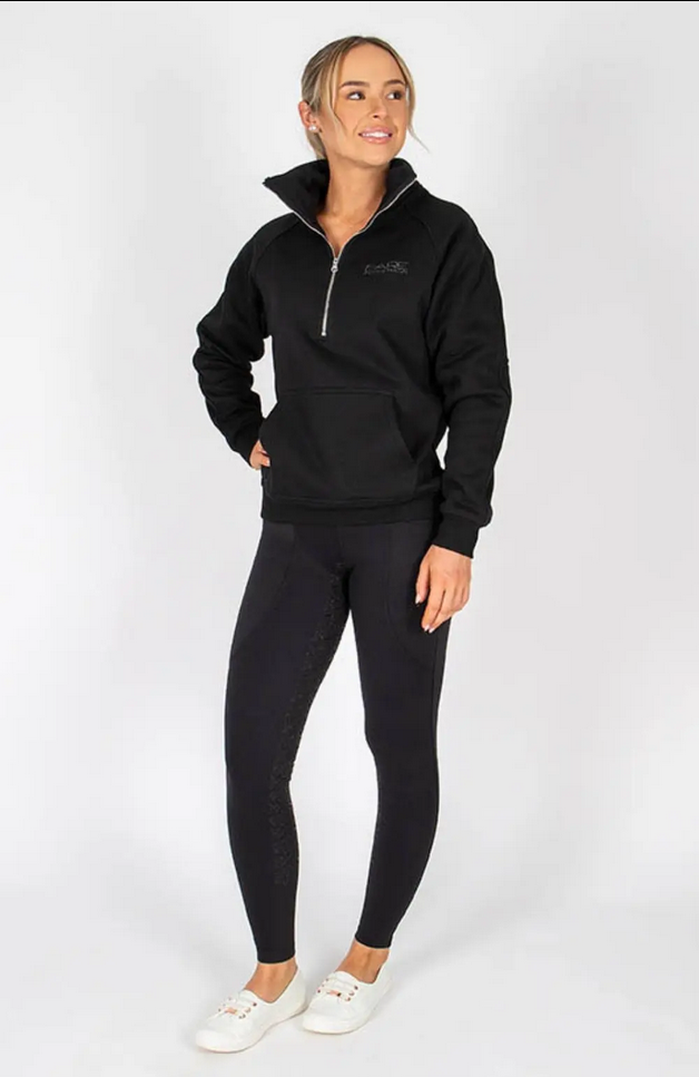 Sweater Bare Equestrian Teddy Quarter Zip Black Ladies [:small]