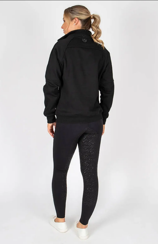 Sweater Bare Equestrian Teddy Quarter Zip Black Ladies [:small]