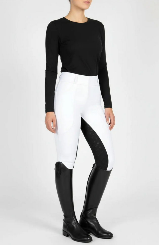 Breeches Bare Equestrian Sculpt Hybrid White/black Ladies [:xs]
