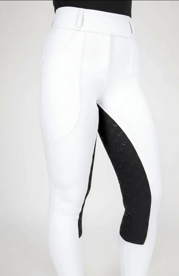 Breeches Bare Equestrian Sculpt Hybrid White/black Ladies [:xs]