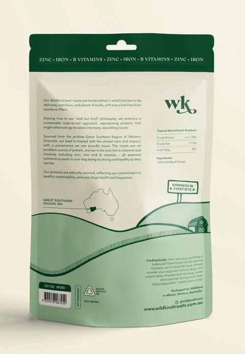 Wildkind Dog Treat Great Southern Beef Jerky 100gm