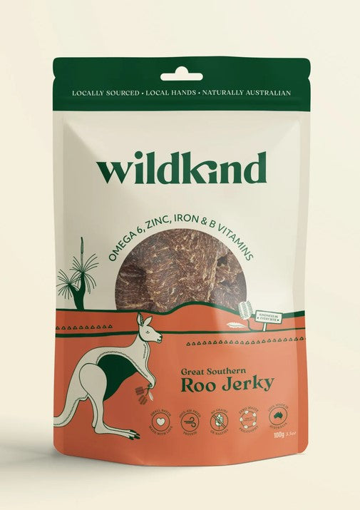 Wildkind Dog Treat Great Southern Kangaroo Jerky 100gm