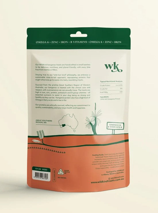Wildkind Dog Treat Great Southern Kangaroo Jerky 100gm