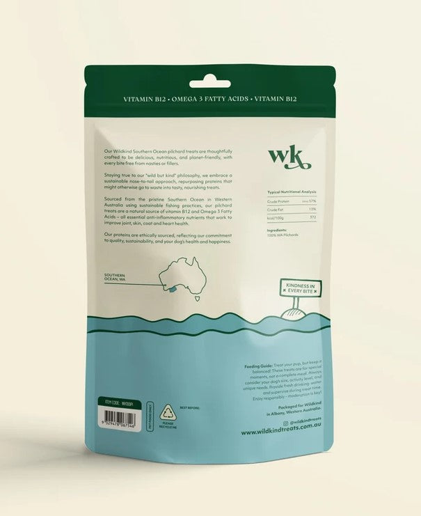 Wildkind Dog Treat Southern Ocean Pilchards 100gm