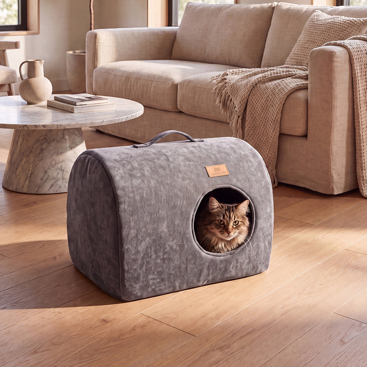 Cat Bed Cattitude Purr Pod Grey