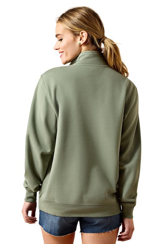 Sweatshirt Ariat Foundation Logo 1/2 Zip S26 Sea Spray Ladies [:small]