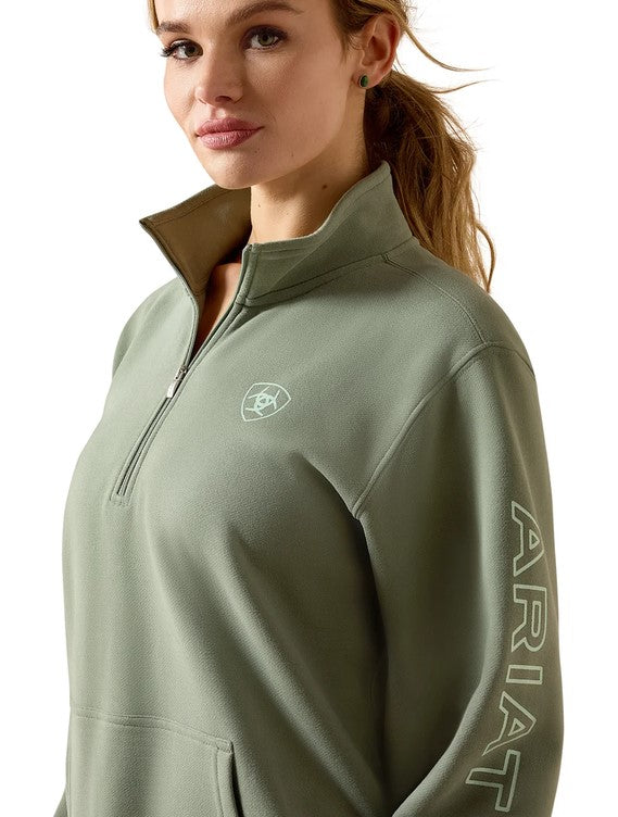 Sweatshirt Ariat Foundation Logo 1/2 Zip S26 Sea Spray Ladies [:small]