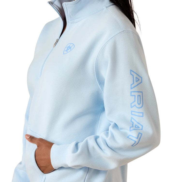 Sweatshirt Ariat Foundation Logo 1/2 Zip S26 Nantucket Breeze Ladies [:small]