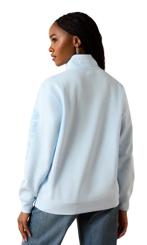 Sweatshirt Ariat Foundation Logo 1/2 Zip S26 Nantucket Breeze Ladies [:small]