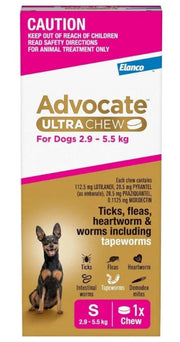 Advocate Dog Ultra Chew 2.9kg-5.5kg Pink Small 1 Pack