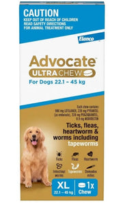 Advocate Dog Ultra Chew 22.1kg-45kg Blue Xl 1 Pack