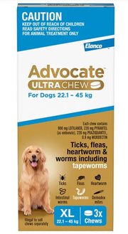 Advocate Dog Ultra Chew 22.1kg-45kg Blue Xl 3 Pack