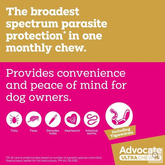 Advocate Dog Ultra Chew 2.0kg-2.8kg Yellow Xs 1 Pack
