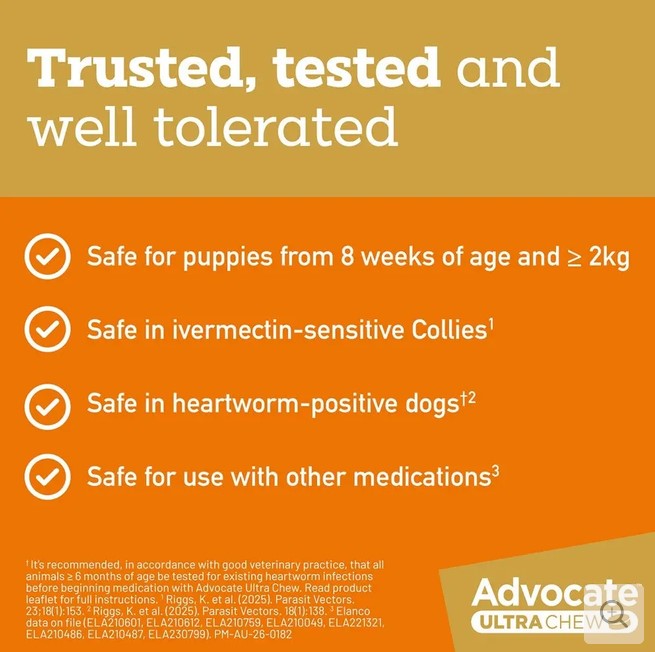 Advocate Dog Ultra Chew 2.0kg-2.8kg Yellow Xs 1 Pack