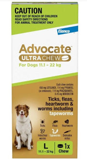 Advocate Dog Ultra Chew 11.1kg-22kg Green Large 1 Pack