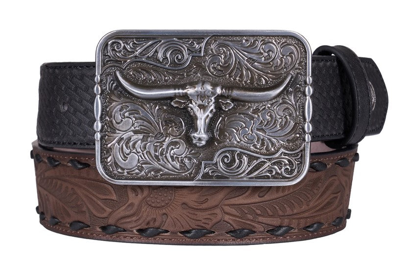 Belt Pure Western Roderick Black & Tan [:medium]