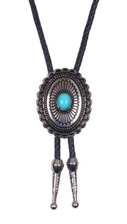 Bolo Tie Pure Western Silver Turquoise Stone