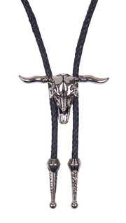 Bolo Tie Pure Western Silver Steerhead