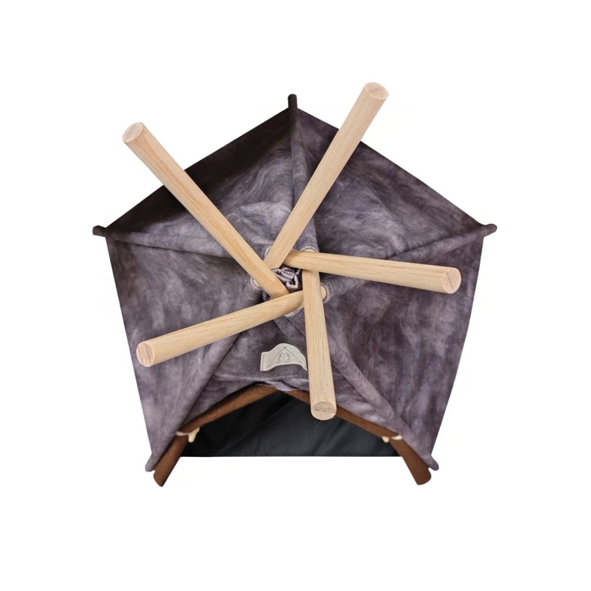 Cat Bed Snuggle Teepee 80cm X 80cm X 75cm Washed Grey