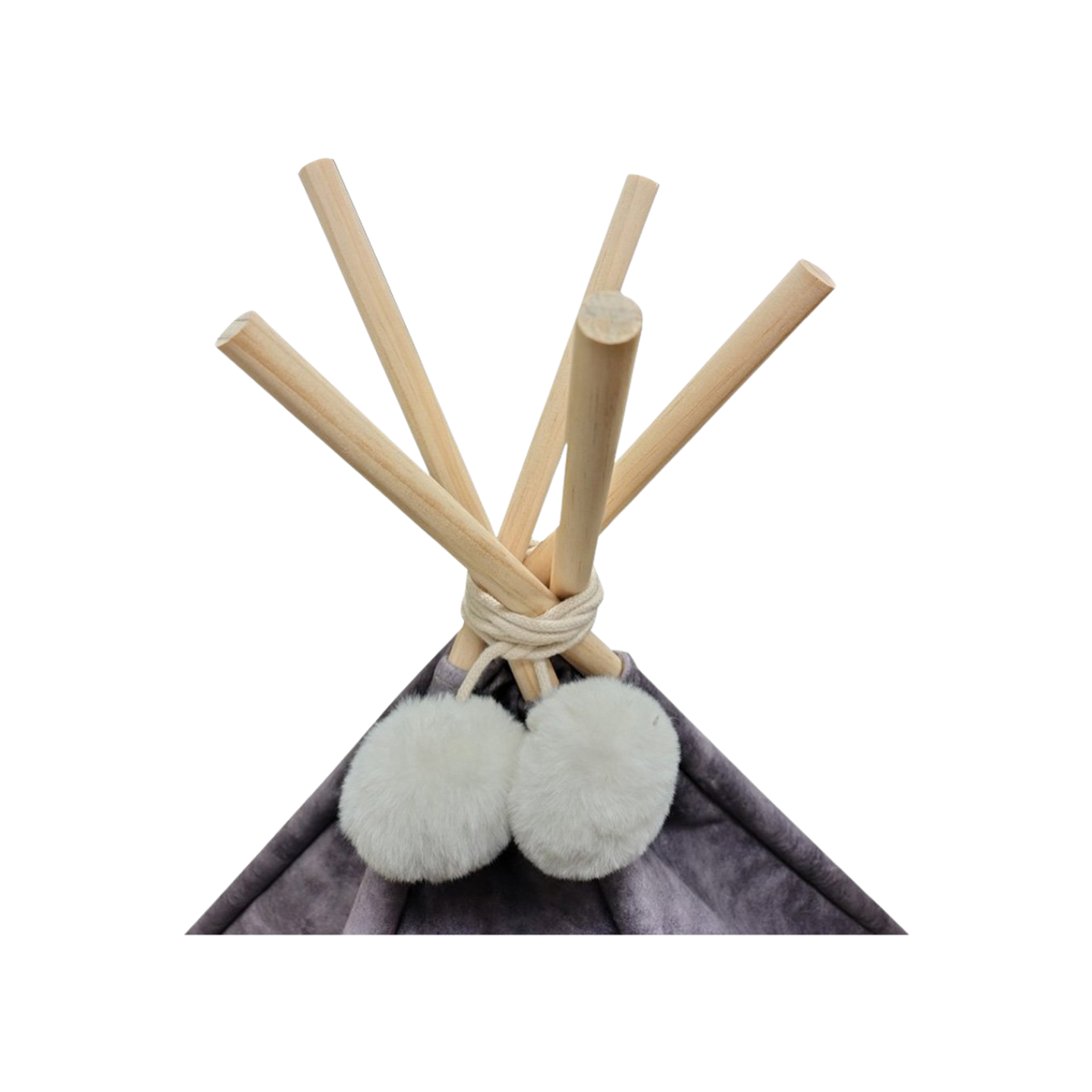 Cat Bed Snuggle Teepee 80cm X 80cm X 75cm Washed Grey