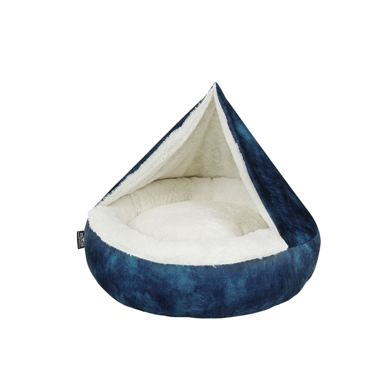 Cat Bed Hooded Burrow 66cm X 66cm X 20cm Deep Blue