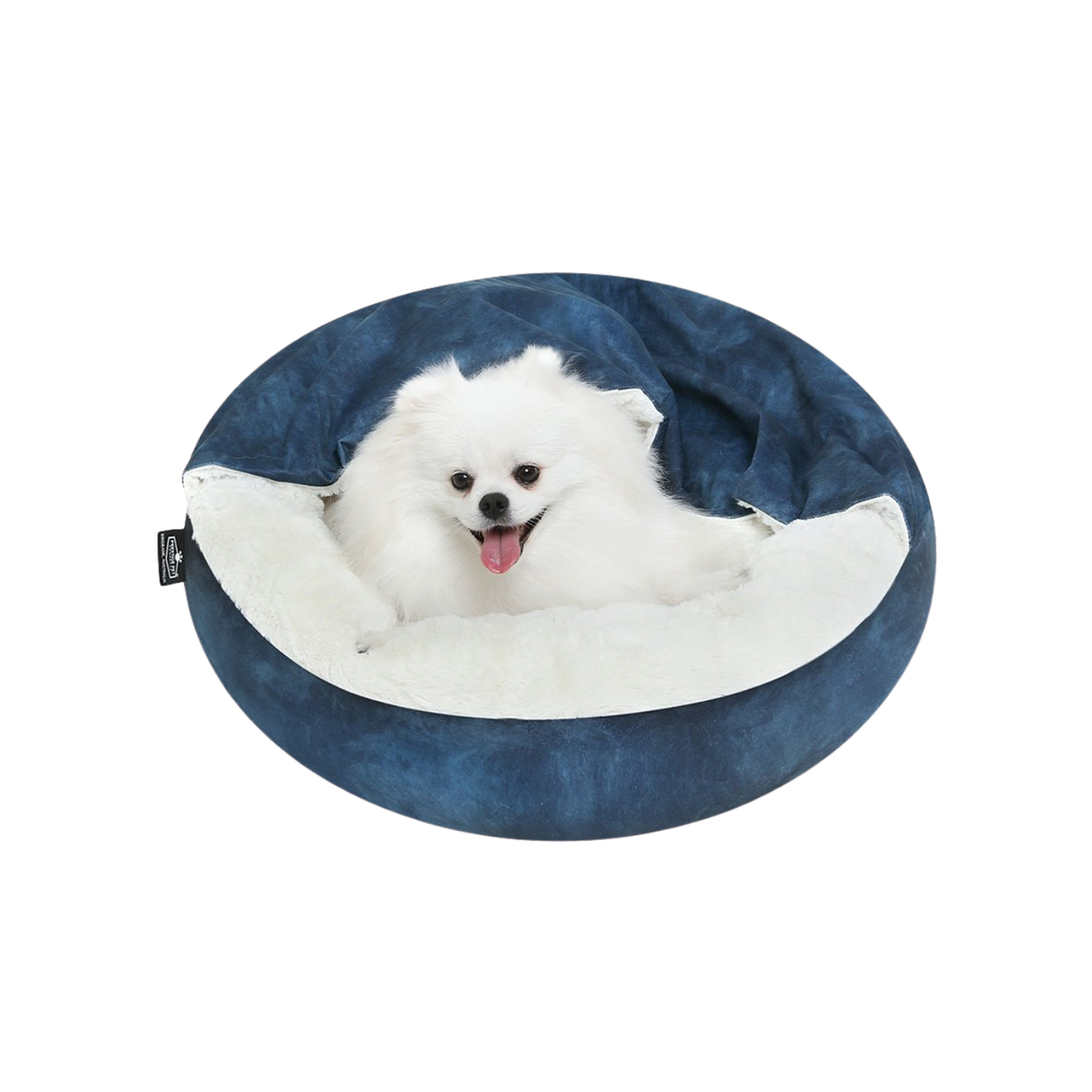 Cat Bed Hooded Burrow 66cm X 66cm X 20cm Deep Blue