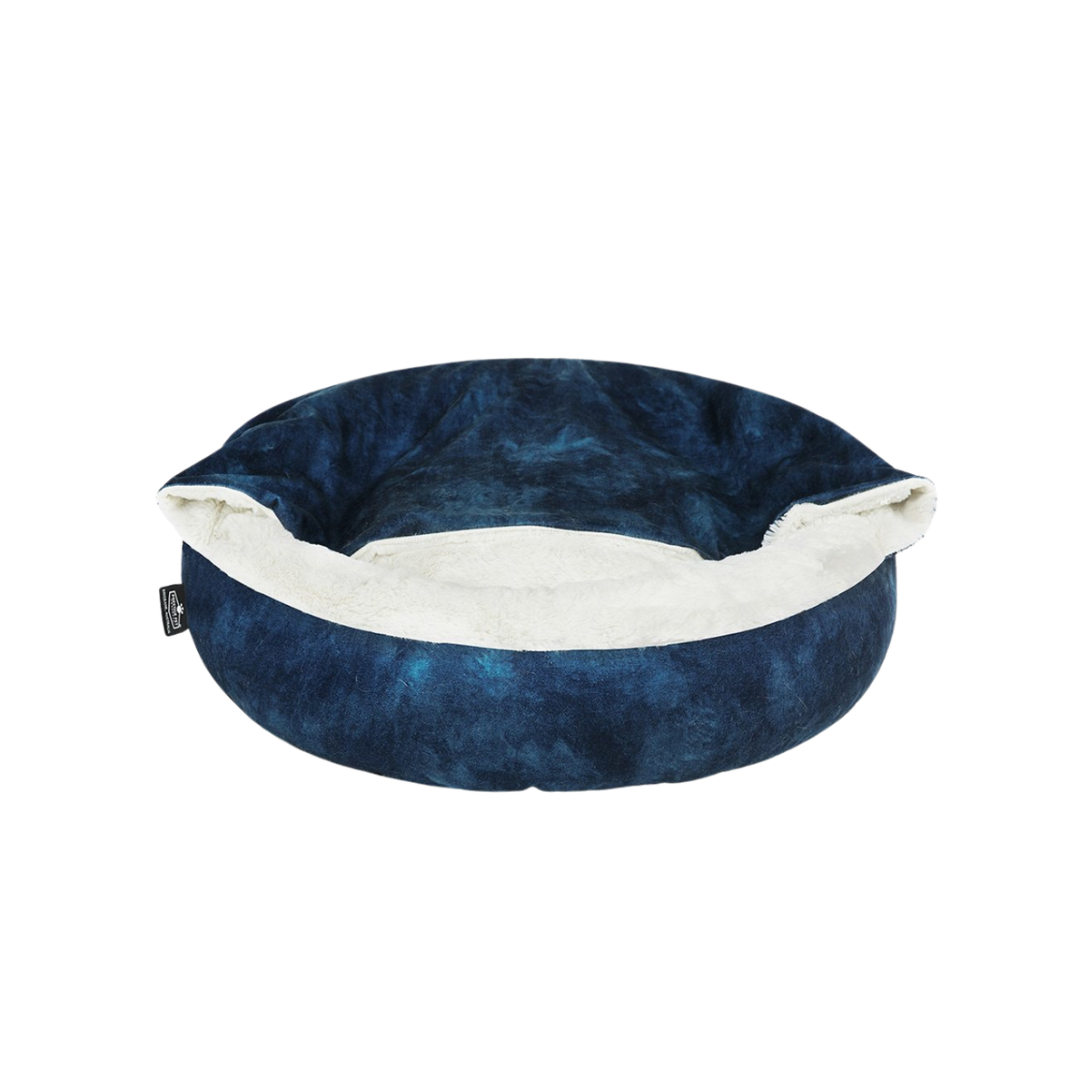 Cat Bed Hooded Burrow 66cm X 66cm X 20cm Deep Blue