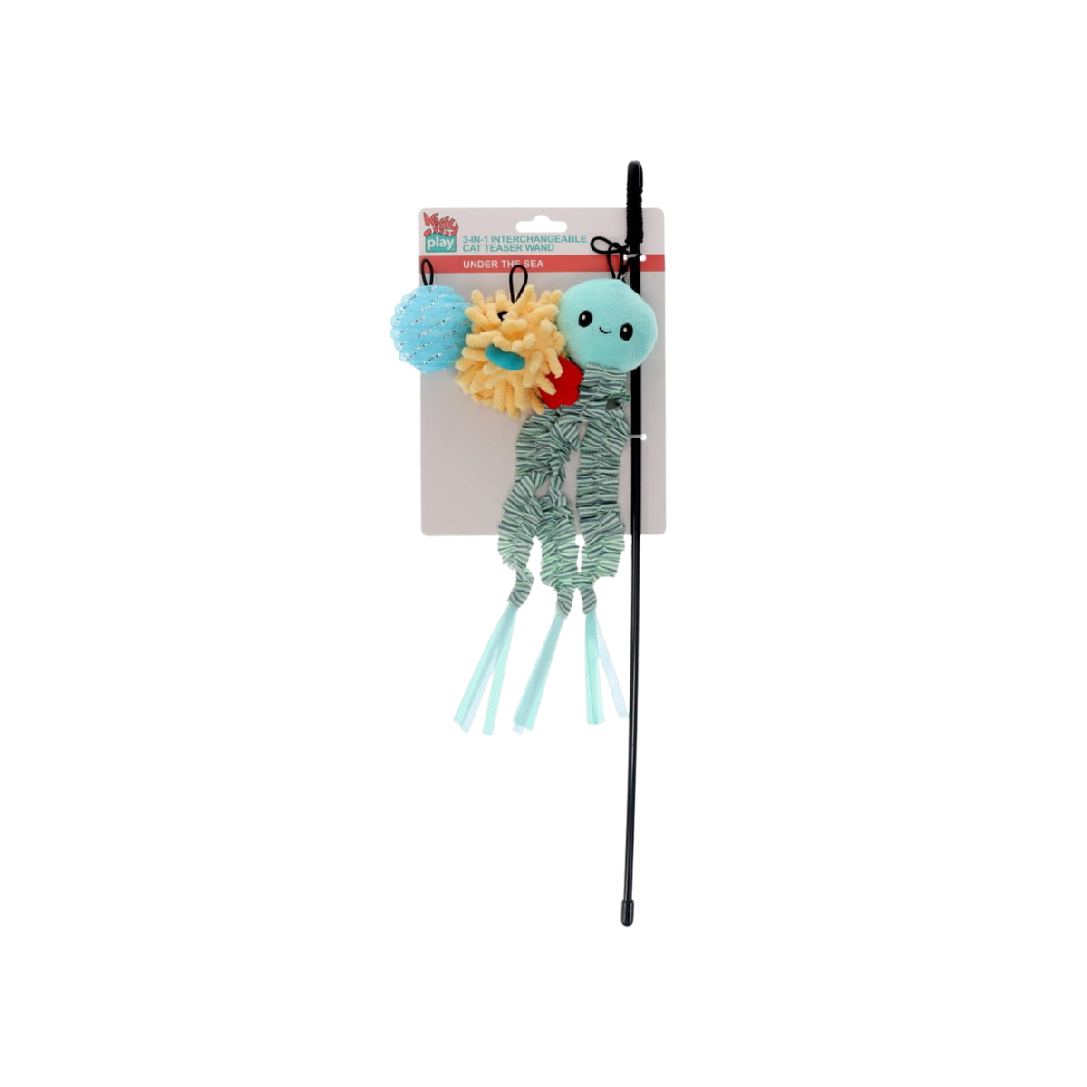 Cat Toy Wand Interchangeable 3 In 1 Teaser Under The Sea