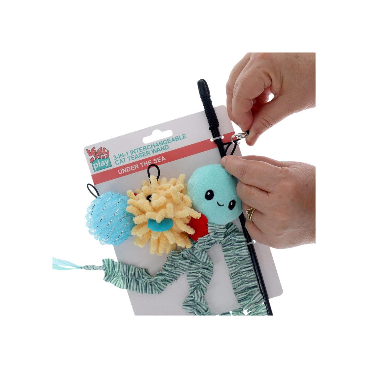 Cat Toy Wand Interchangeable 3 In 1 Teaser Under The Sea