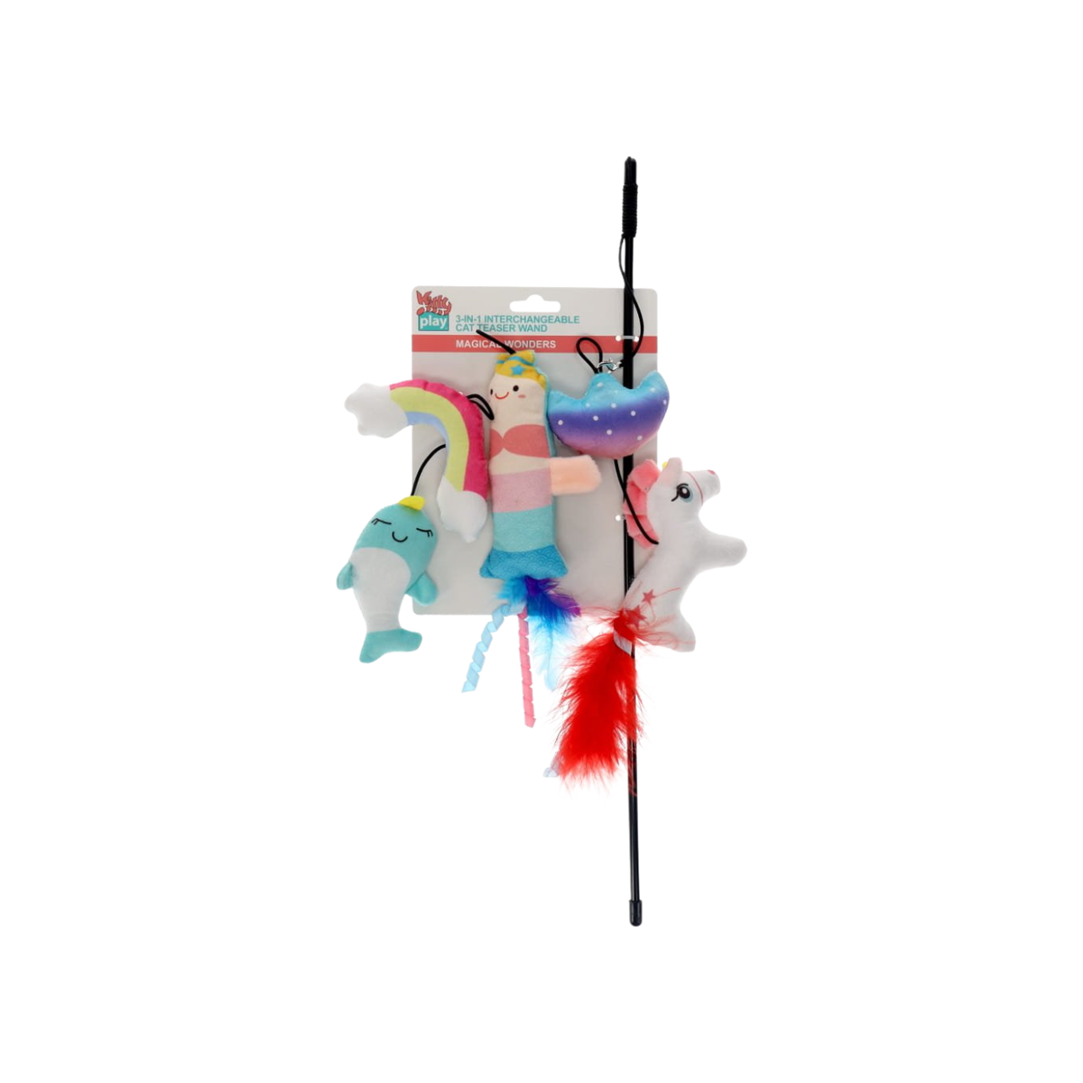 Cat Toy Wand Interchangeable 3 In 1 Teaser Magical Wonders