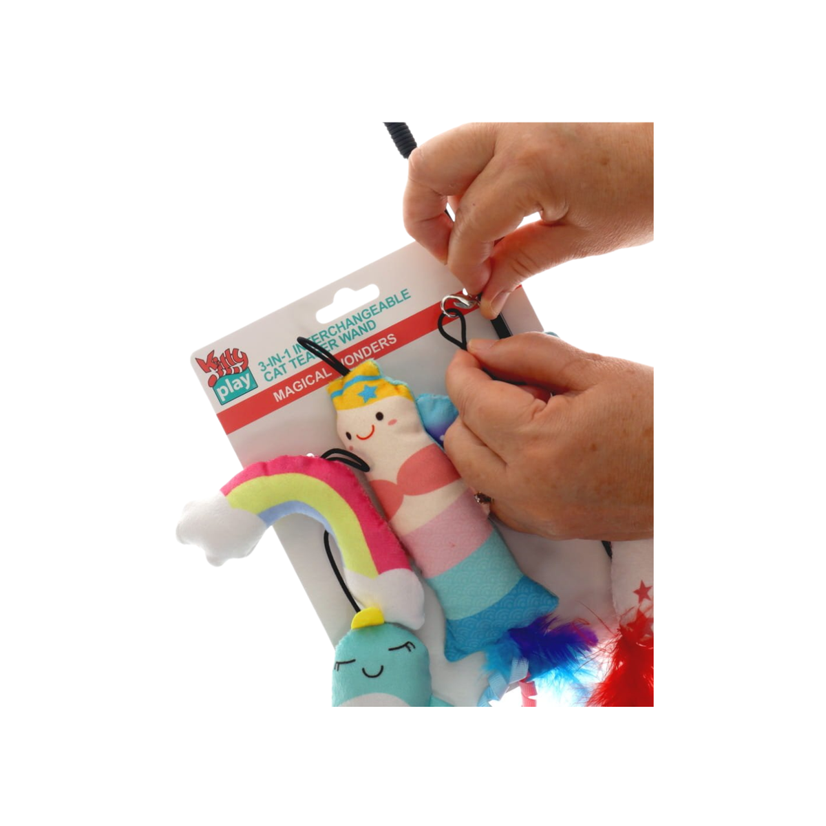 Cat Toy Wand Interchangeable 3 In 1 Teaser Magical Wonders