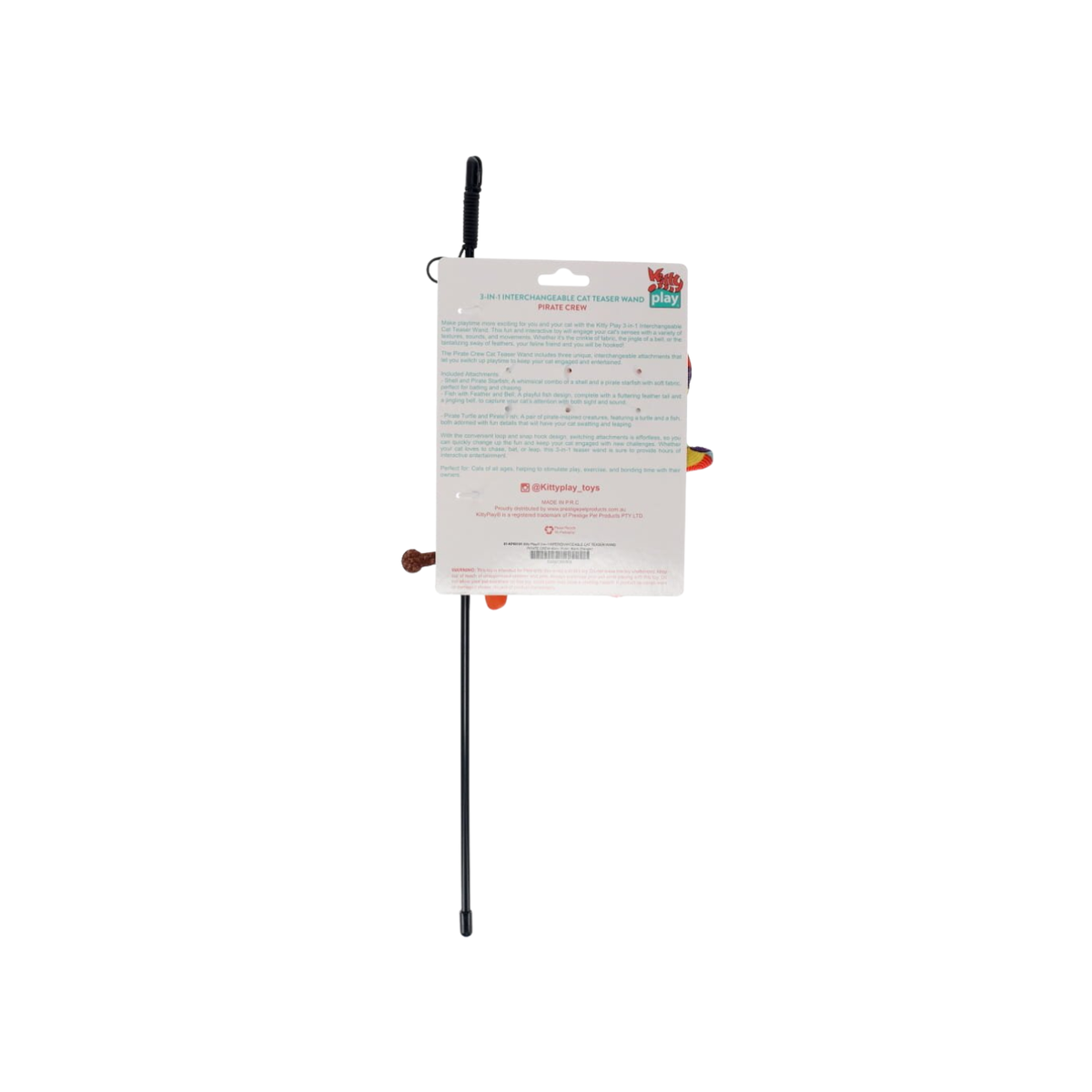 Cat Toy Wand Interchangeable 3 In 1 Teaser Pirate Crew