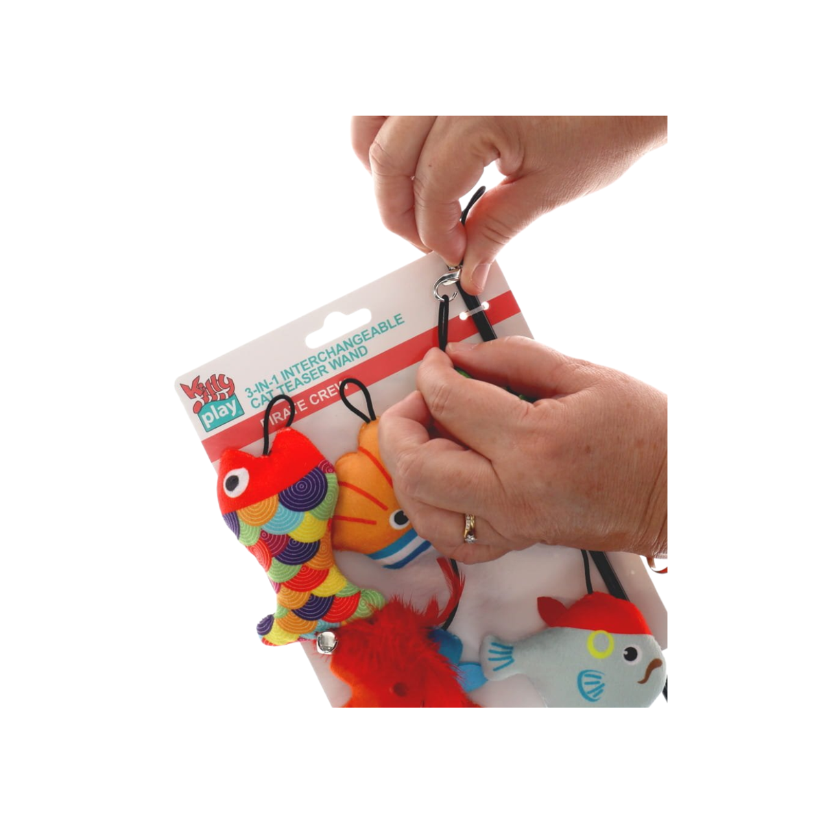 Cat Toy Wand Interchangeable 3 In 1 Teaser Pirate Crew
