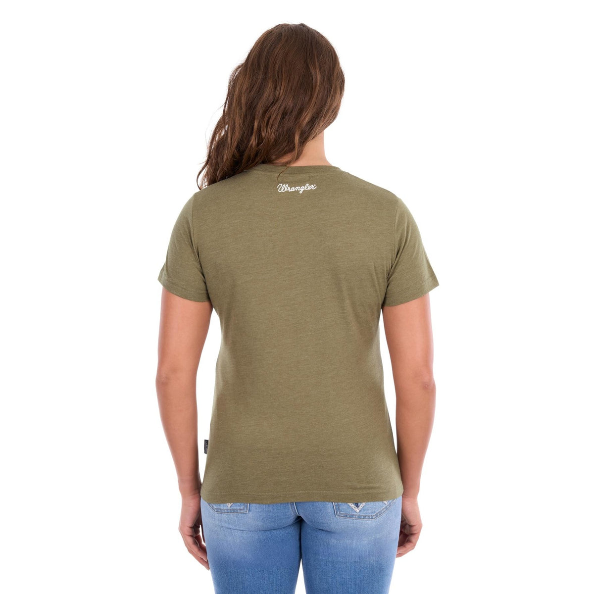 Tee Shirt Wrangler Lucy Short Sleeve S26 Ladies Khaki Marle [:10]
