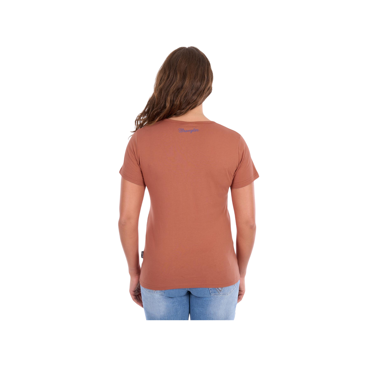 Tee Shirt Wrangler Maya V-nk Short Sleeve S26 Ladies Copper [:12]