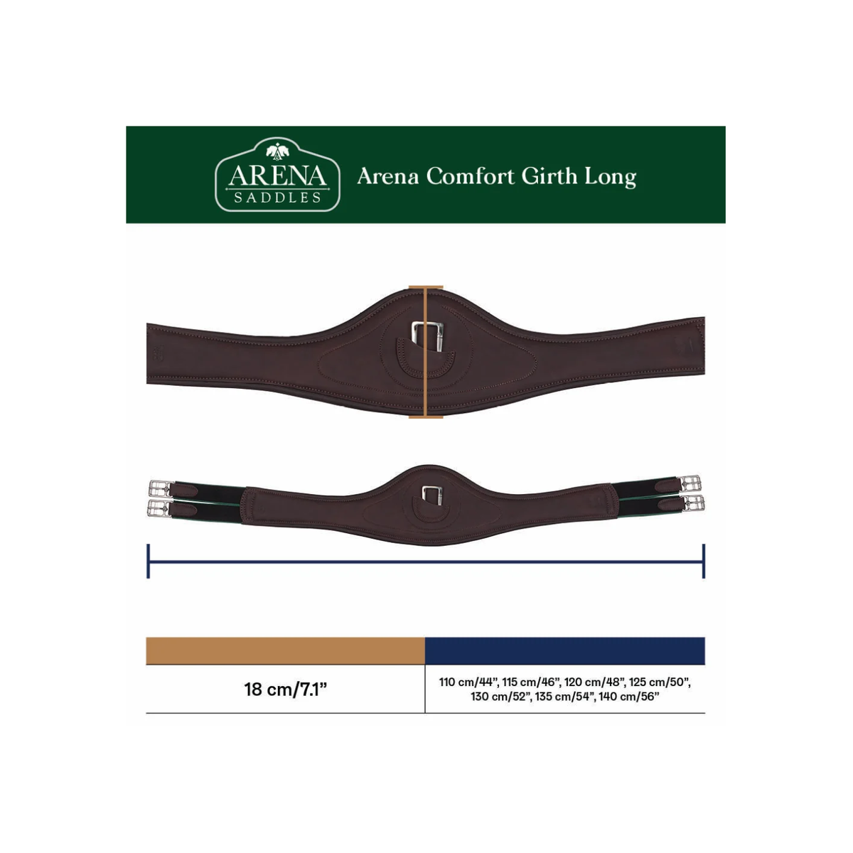 Girth Arena Comfort Long Black [:120cm]