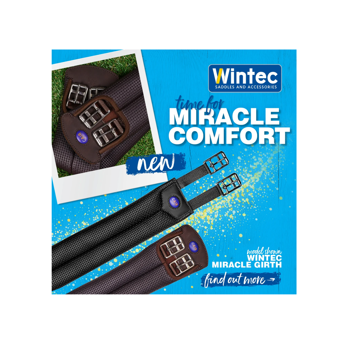 Girth Wintec Miracle Long Black [:90cm]